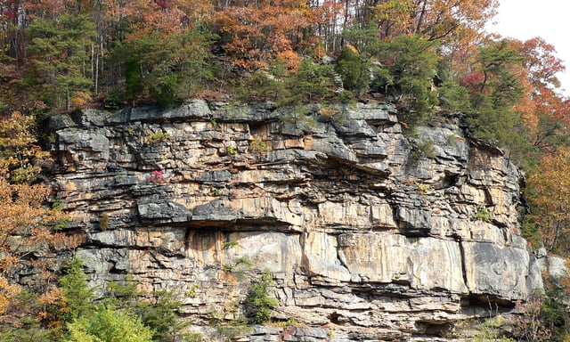 Cliffs overlooking the New River near Gauley Bridge, West Virginia
