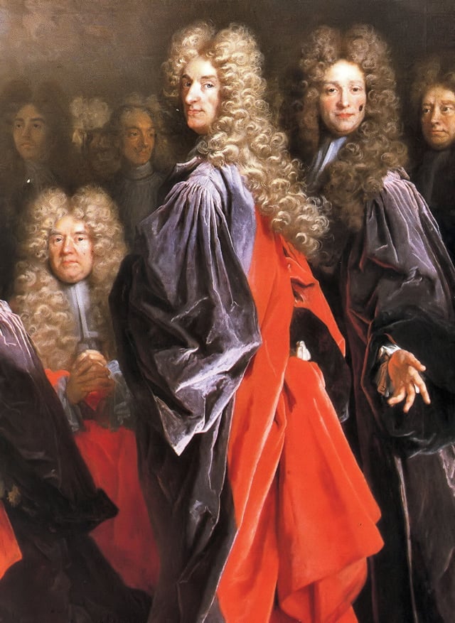 The elaborate wig of the 1690s