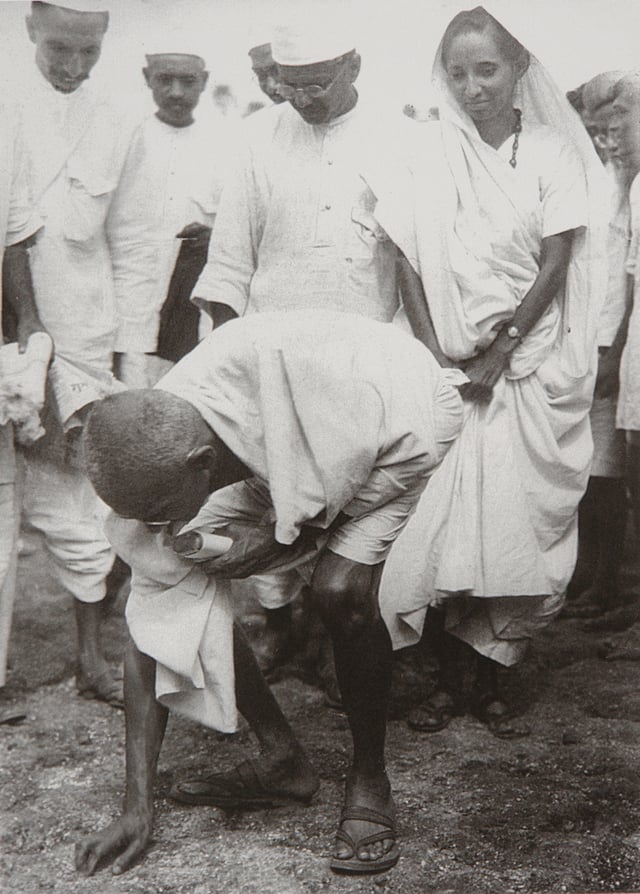 Gandhi used the weapon of nonviolence against British Raj