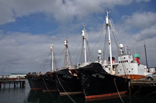 Old whaling ships Hvalur 6, 7, 8 and 9