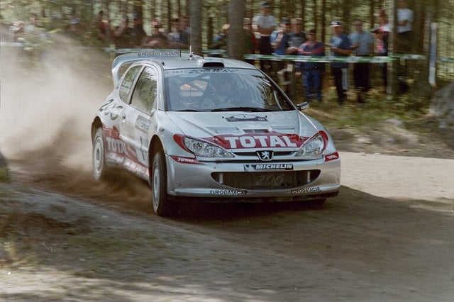 Peugeot 206 WRC, winner of the World Rally Championship from 2000 to 2002