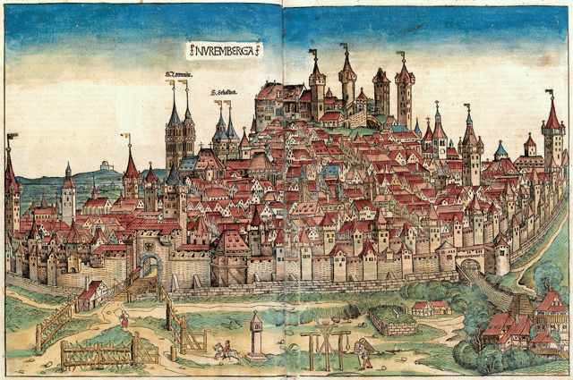 Nuremberg in 1493(from the Nuremberg Chronicle).