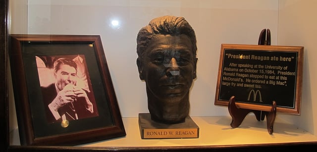 The McDonald's in Northport, Alabama commemorates U.S. President Ronald Reagan's visit