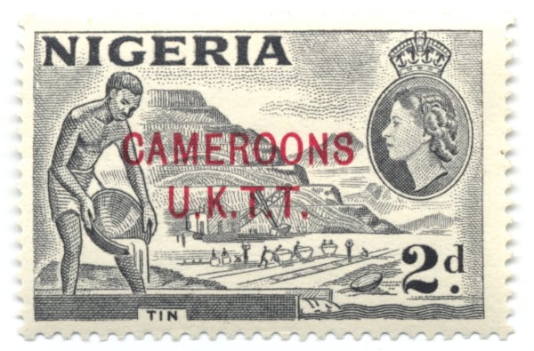 Postage stamp with portrait of Queen Elizabeth II, 1953