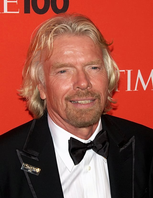 Branson at the Time 100 Gala in May 2010. Known for his informal dress code,   this was a rare occasion he didn't wear an open shirt.