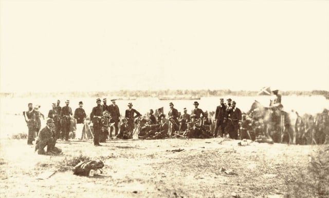 Imperial Brazilian Navy and army troops during the Siege of Paysandú, 1865