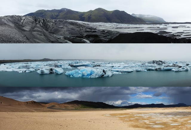 Three typical Icelandic landscapes