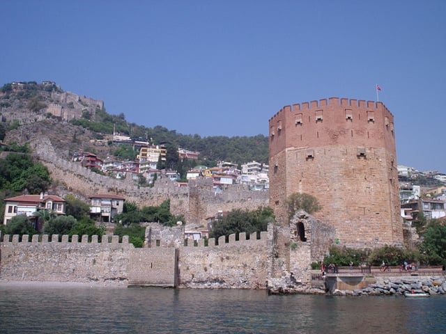 Kızıl Kule (Red Tower) built between 1221–1226 by Kayqubad I in Alanya.