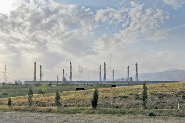 The TadAZ aluminium smelting plant, in Tursunzoda, is the largest aluminium manufacturing plant in Central Asia, and Tajikistan's chief industrial asset.