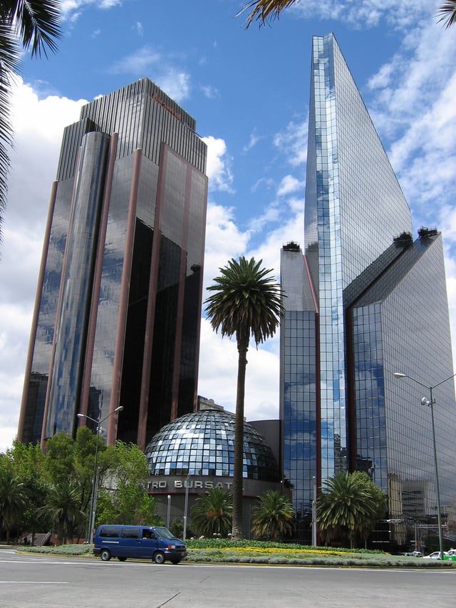 Mexican Stock Exchange in Paseo de la Reforma, Mexico City