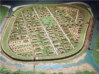 The fortified Viking town of Aros (Aarhus), 950 AD.