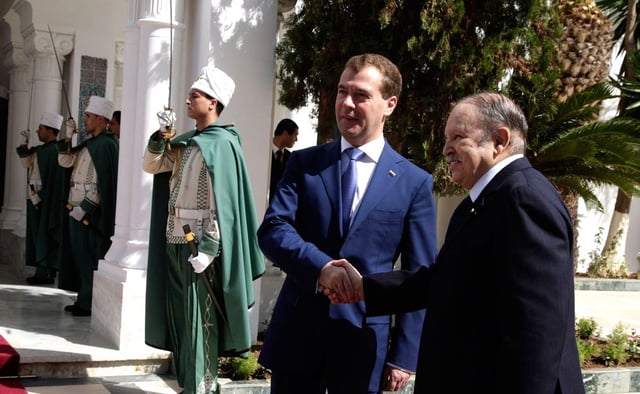 Medvedev and President Abdelaziz Bouteflika in Algiers