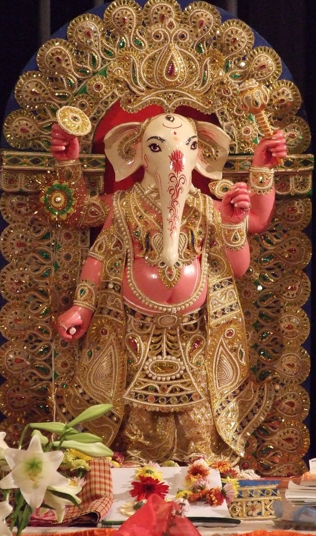 Ganesha worshipped in the Durga Puja celebrations in Cologne