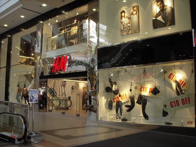 H&M store at the Pavilions Shopping Centre, Birmingham, UK