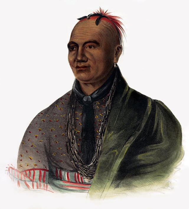 Lithograph of the Mohawk war and political leader Thayendanegea or Joseph Brant