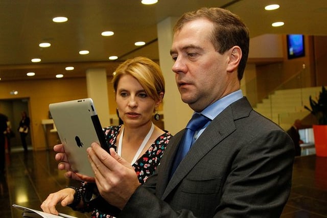 On 23 June 2011, Medvedev personally uploaded a photograph to Wikimedia Commons.