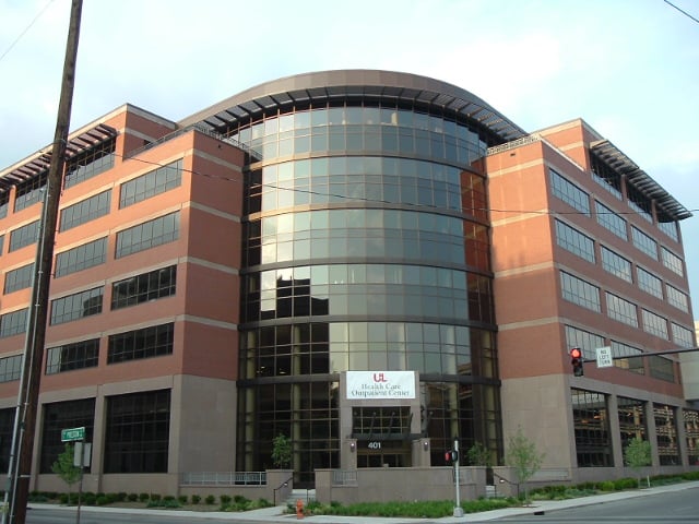 The newly completed Medical Office Plaza on the University of Louisville's downtown Health Sciences Campus