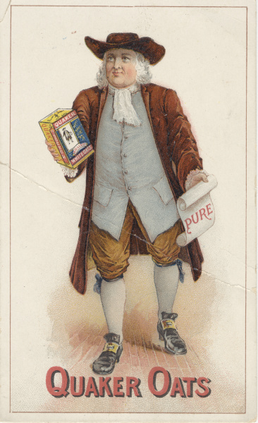 The Quaker Oats standing "Quaker Man" logo, identified at one time as William Penn