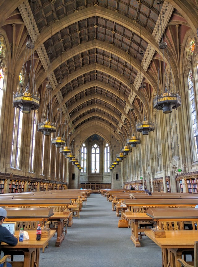 The university's landmark reading room, inside Suzzallo Library.