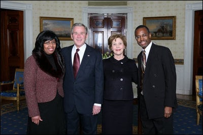 Ben Carson and Candy Carson with President George W. Bush and First Lady Laura Bush in 2008