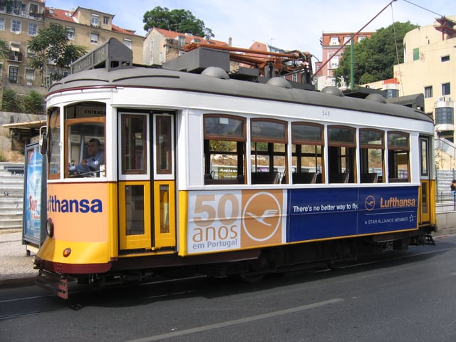 A Lufthansa advertisement in Lisbon.