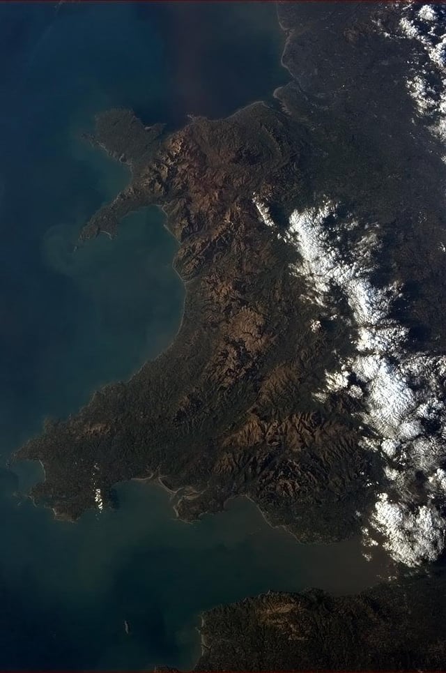 Wales pictured from the International Space Station