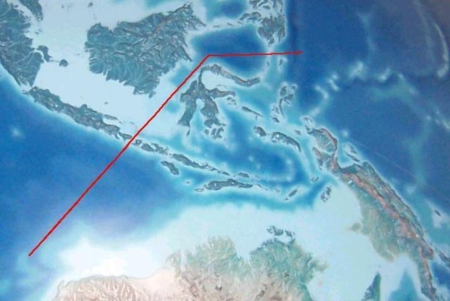Wallace's hypothetical line divide Indonesian Archipelago into 2 types of fauna, Australasian and Southeast Asian fauna. The deep water of the Lombok Strait between the islands of Bali and Lombok formed a water barrier even when lower sea levels linked the now-separated islands and landmasses on either side.