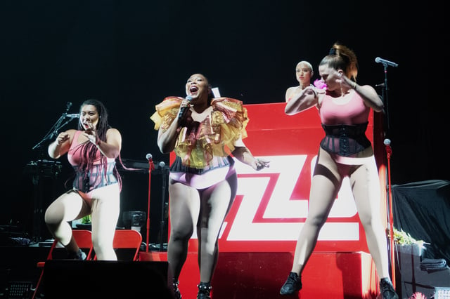 Lizzo performing in 2018