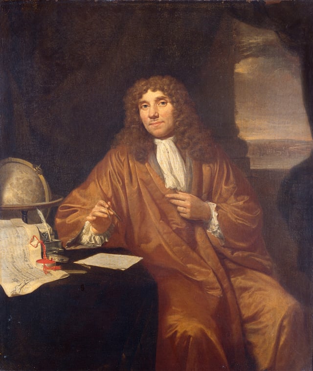 Antonie van Leeuwenhoek, the first microbiologist and the first person to observe bacteria using a microscope.