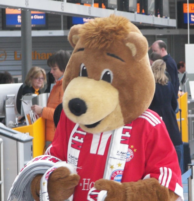 Berni is a brown bear mascot of the German football club Bayern Munich