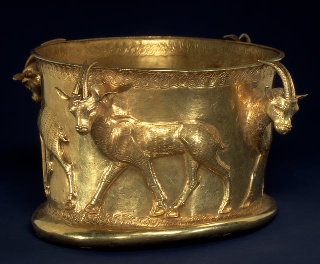 Iron Age gold cup from Marlik, kept at the Metropolitan Museum of Art, New York City.