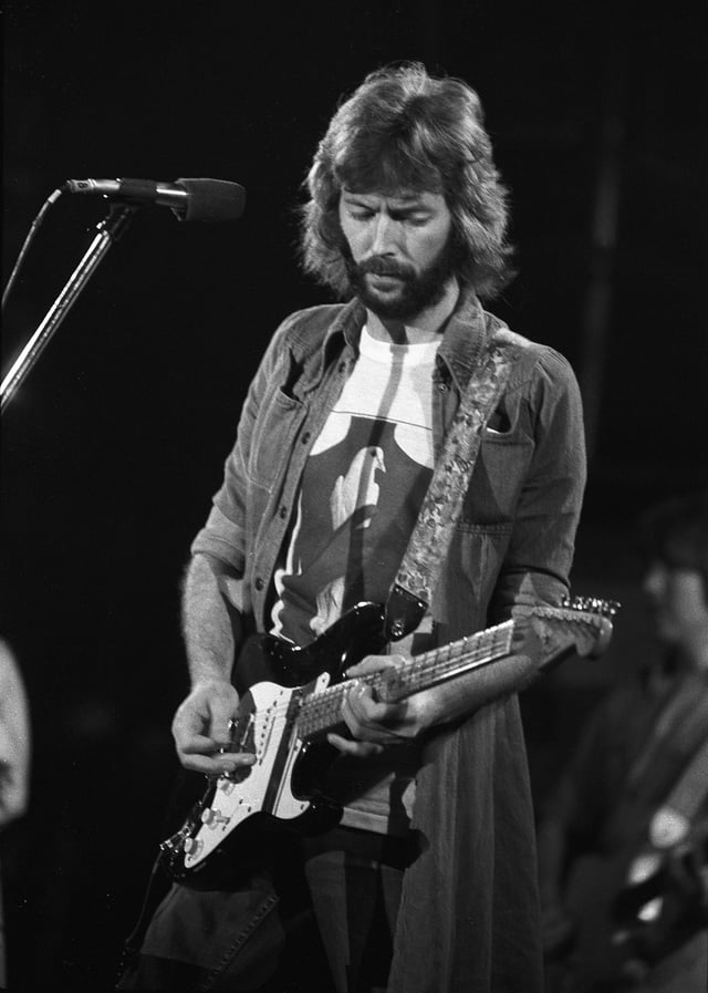 Eric Clapton playing his signature custom made "Blackie"  Fender Stratocaster