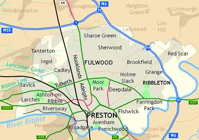 Regions of Preston