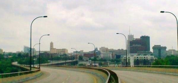 Downtown Akron from the All-America Bridge