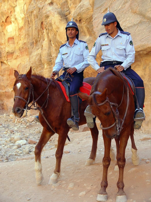 Mounted Tourist-Police officers in Petra, Jordan