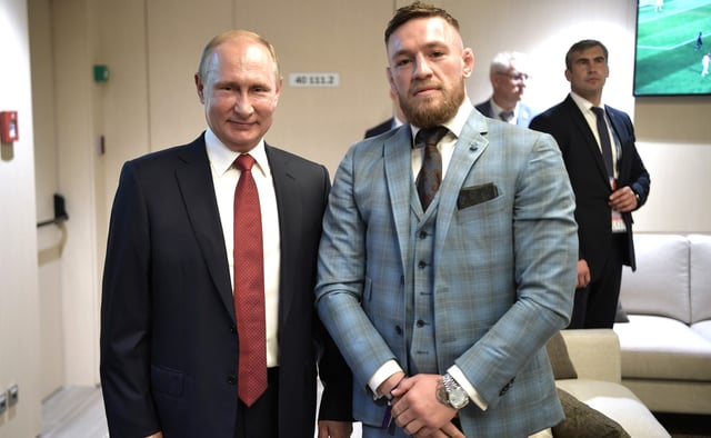 McGregor and Vladimir Putin, Moscow, 15 July 2018