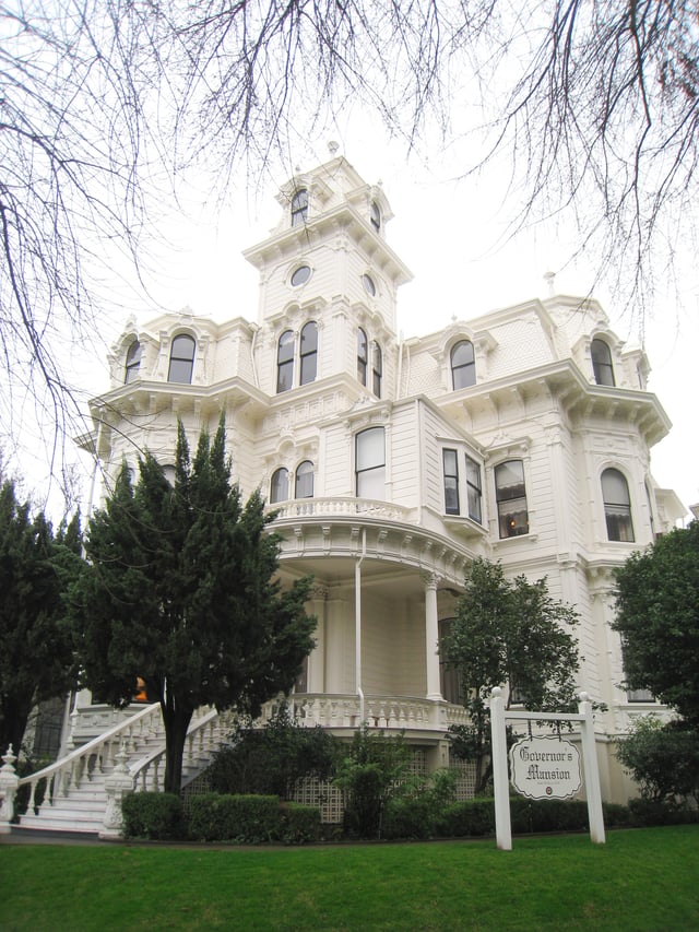 The California Governor's Mansion houses Gavin Newsom, current Governor of California.