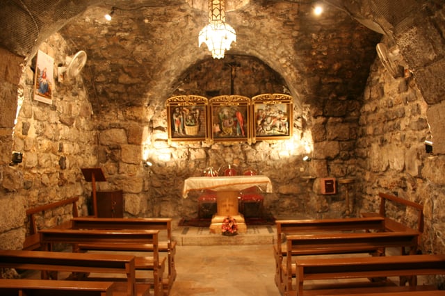 Chapel of Saint Ananias, Damascus, Syria, an early example of a Christian house of worship; built in the 1st century AD