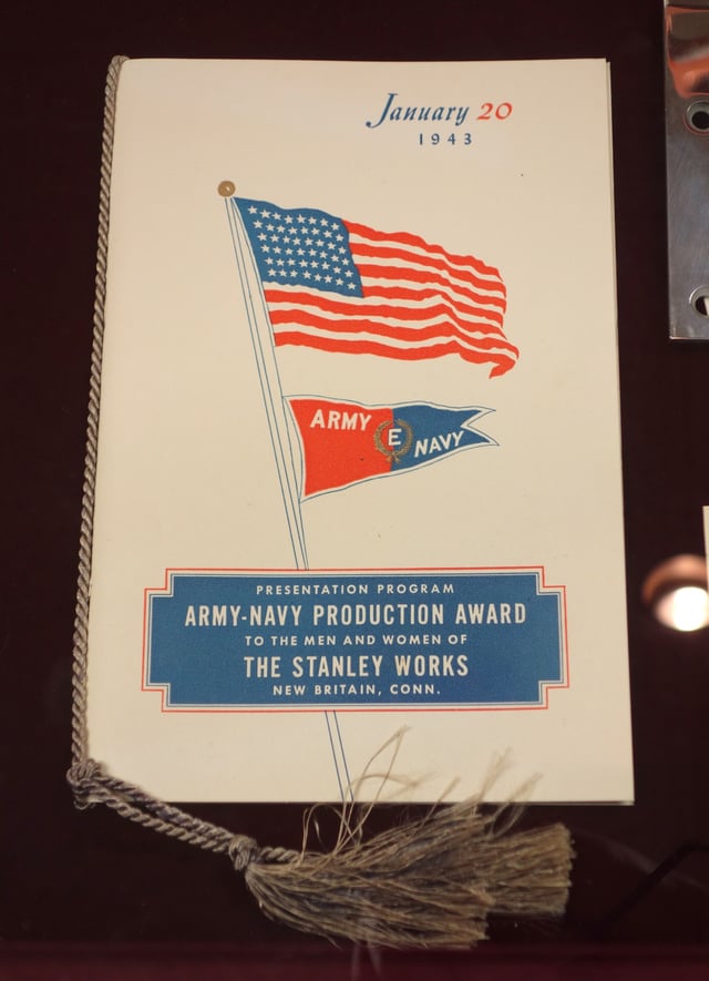 Army-Navy Production Award to Stanley Works, presentation program, January 20, 1943