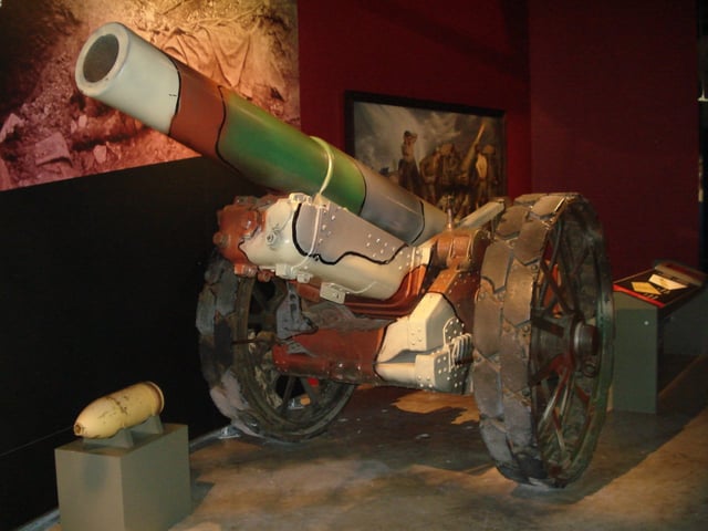 Mk 8 in WWI camouflage paint at the Canadian War Museum, Ottawa