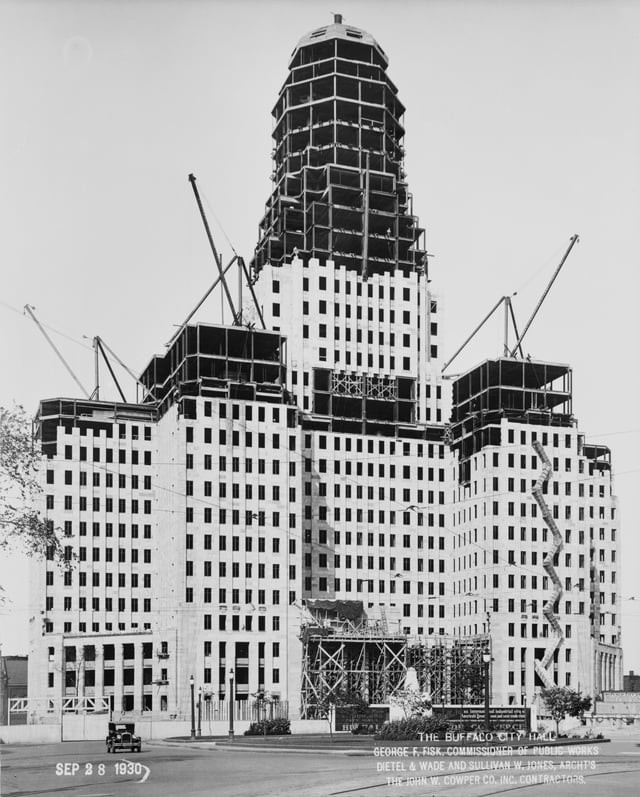Buffalo City Hall under construction, 1930