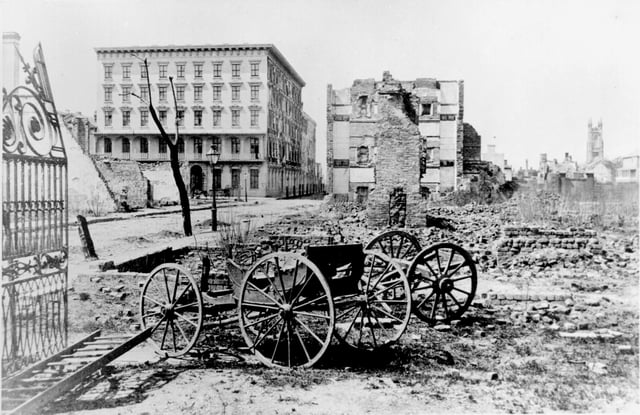 The ruins of Charleston in 1865, following major fires in 1861 and at the evacuation of the Confederates.