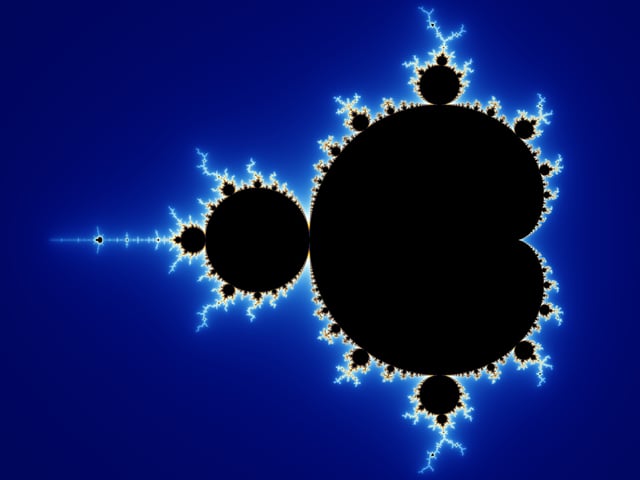 The Mandelbrot set with continuously coloured environment
