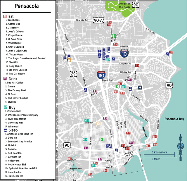 Map of Pensacola