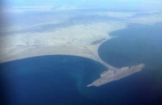 A view of the Gwadar Promontory and isthmus.