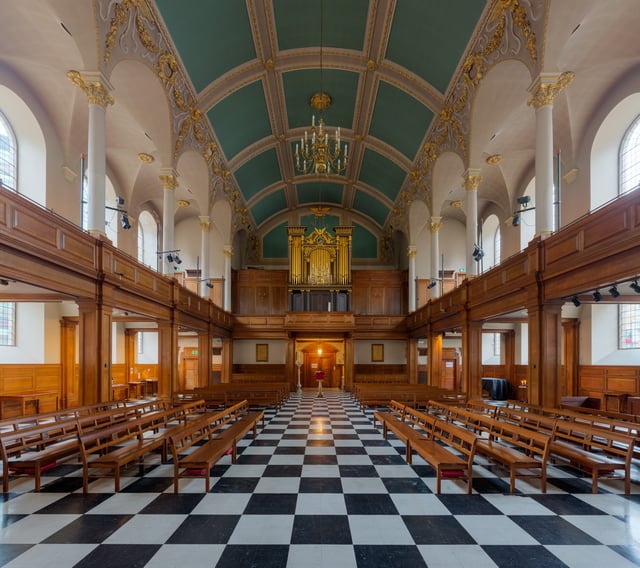 Interior of the church, facing west toward the organ