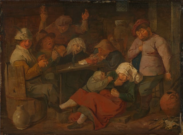 Adriaen Brouwer, Inn with Drunken Peasants, 1620s