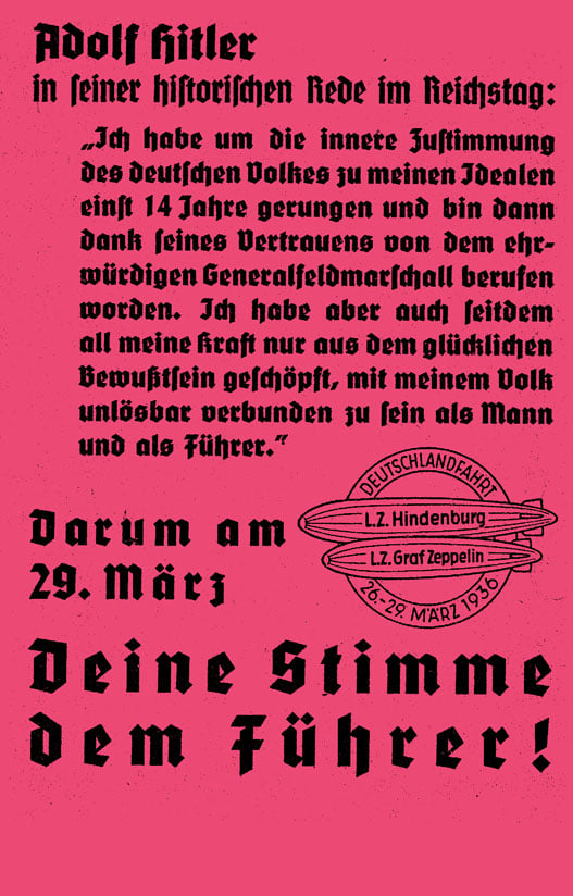 Deutschlandfahrt propaganda leaflet