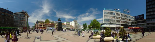 Panorama picture of the Square of the King Milan I.