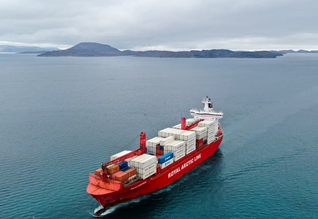 Royal Arctic Line operates cargo freight services by sea from, to and across Greenland